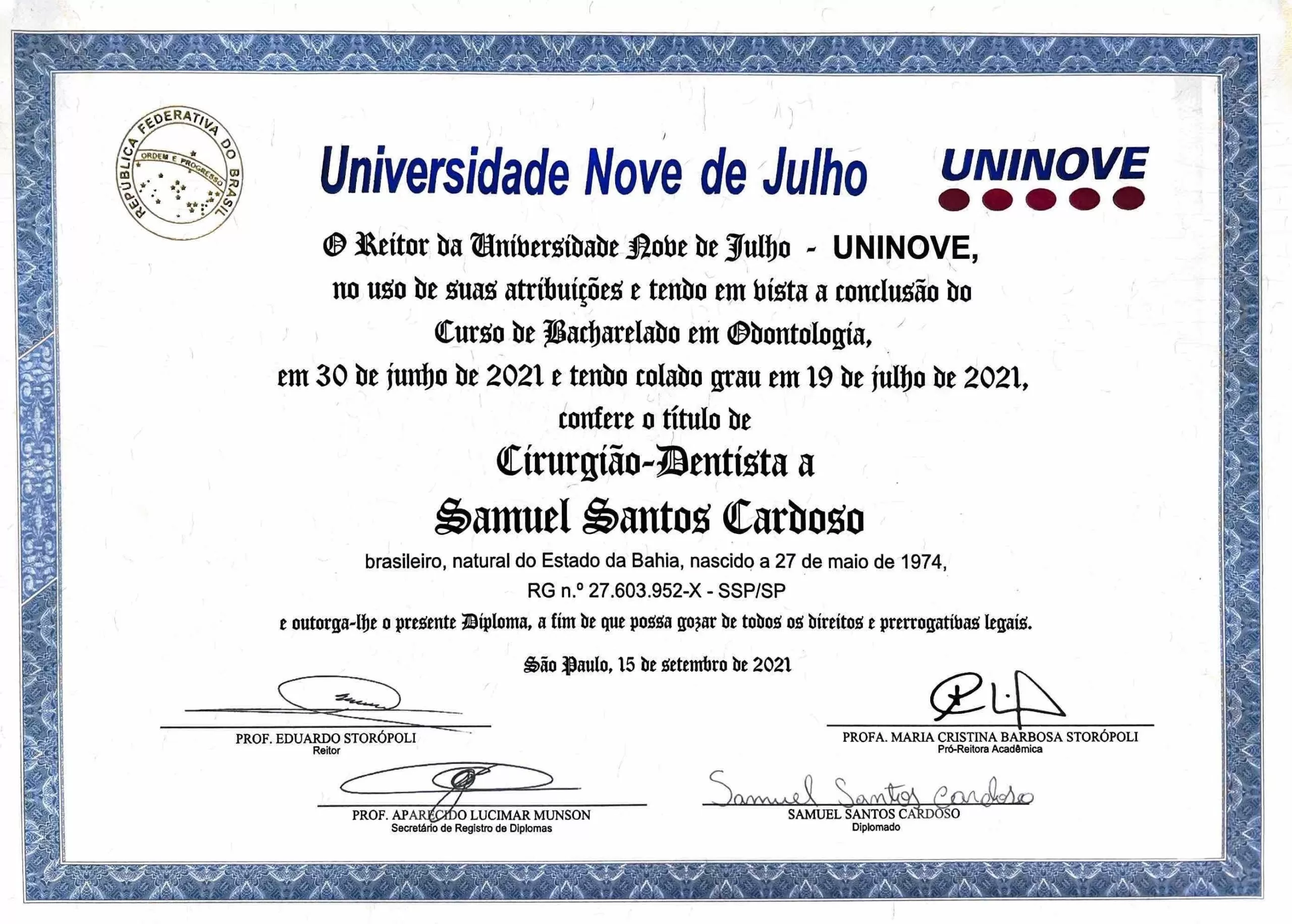 Certificado Odonto